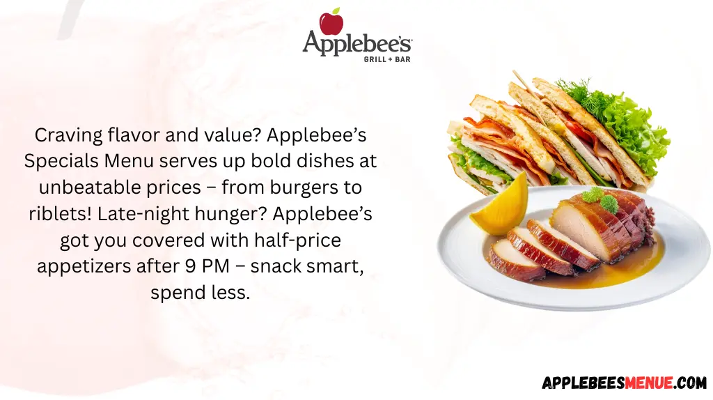Applebee's Specials today Menu